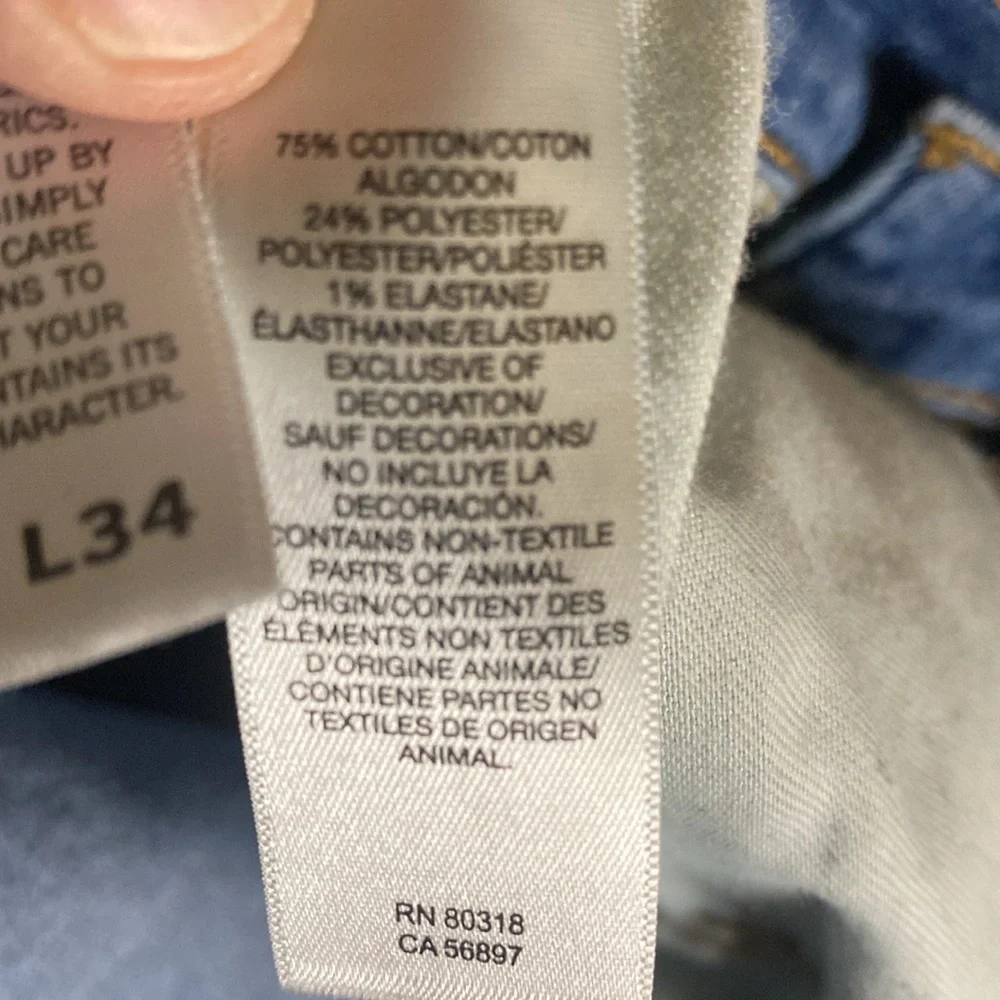 Lucky Brand 410 Athletic Slim jeans size 34x34 cuffs slit for boots
